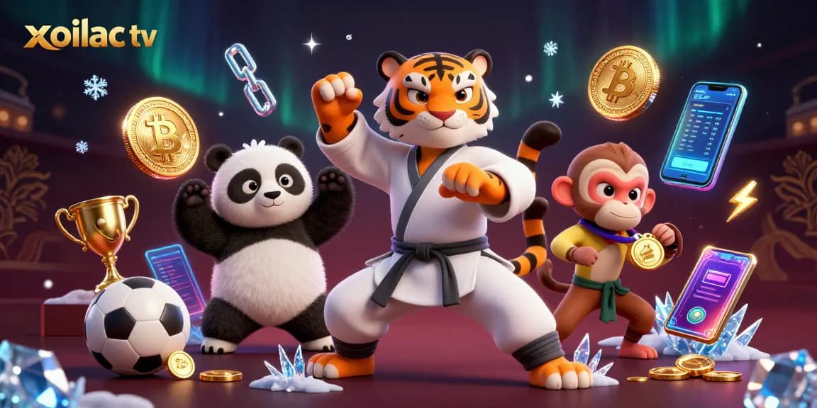 Xoilac TV highlights sports betting excitement with a vibrant scene featuring engaging characters and dynamic gambling elements.