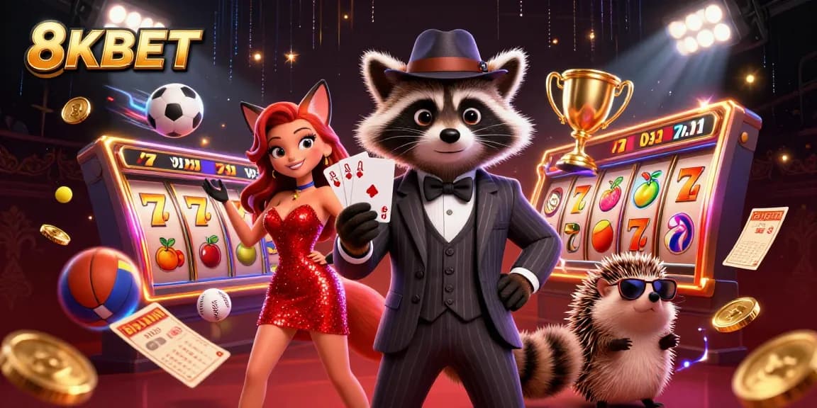 Experience thrilling gameplay at 8KBET with vibrant casino characters and exciting elements.