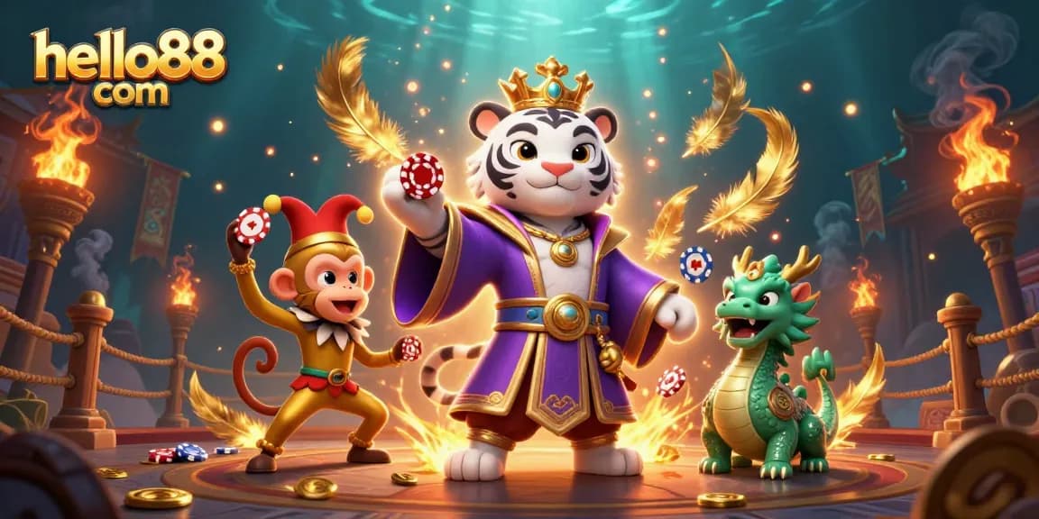 Experience excitement at hello88 com with vibrant casino characters in a dynamic gaming scene.