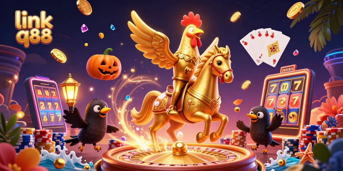 Experience thrilling wins at link q88 with a golden rooster leading the casino adventure.