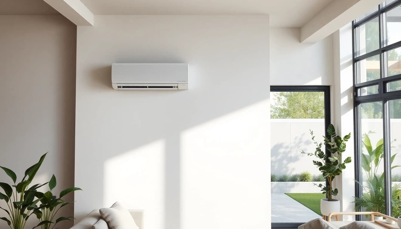 Install a mini split ac system in a modern home setting for optimal comfort.