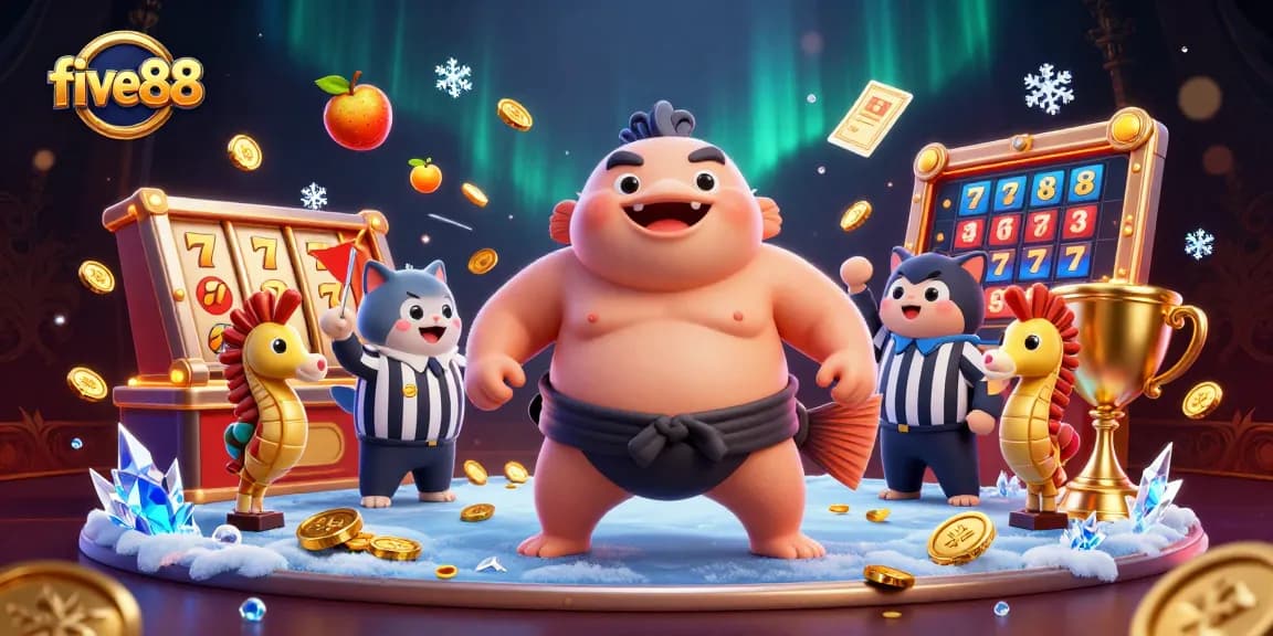 Experience five88's thrilling jackpot games with a vibrant underwater casino scene.