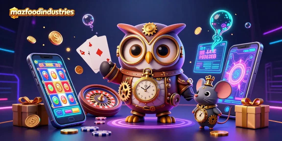 mazfoodindustries offers exciting gaming experiences, showcasing animated slots with vibrant elements.