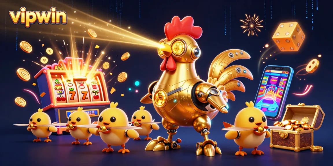 Experience excitement at vipwin with a thrilling slot explosion and vibrant casino elements.