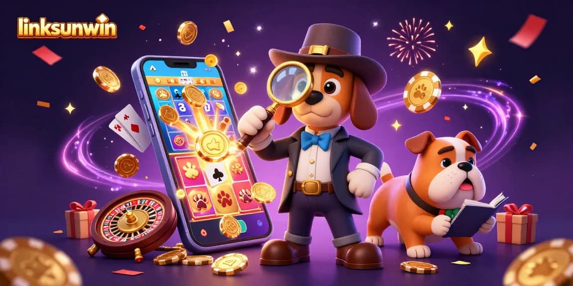 Engage in excitement at linksunwin with cartoon detective characters discovering winning poker chips.