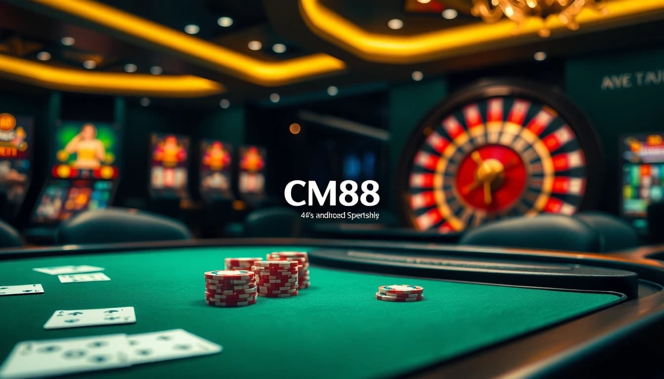 Players excitedly engage in a CM88 poker game at a luxurious table environment.