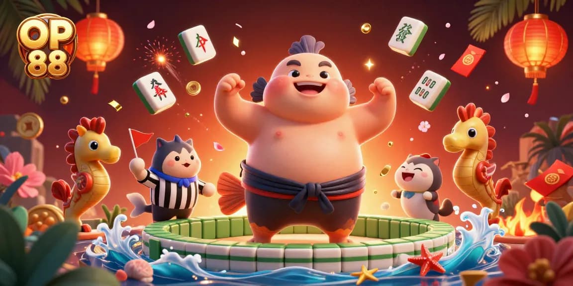 Engage in thrilling underwater gambling with OP 88, featuring a fugu in a sumo ring!