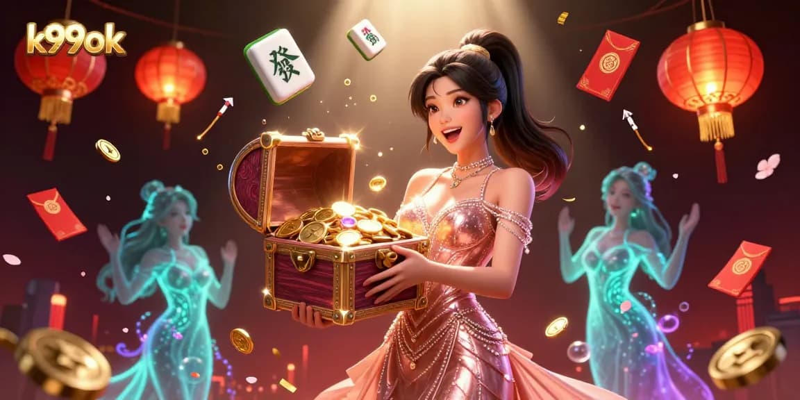 Experience thrilling wins at k99ok with vibrant casino treasures and festive elements.