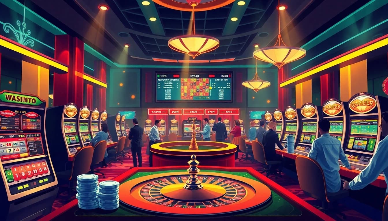 Experience the thrill of casino gaming with SV368 Link, featuring vibrant slot machines and poker tables.