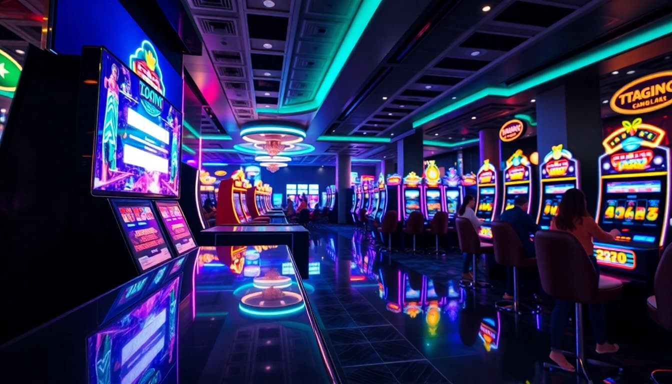 Masuk ke KEY4D LOGIN sambil menikmati suasana kasino yang cerah dan modern.