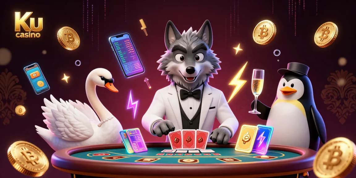 Engage in thrilling games at Ku casino with dynamic 3D characters and vibrant casino elements.