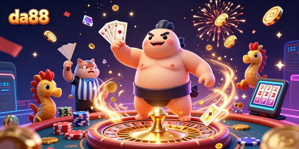 Engage with da88's thrilling underwater casino scene featuring colorful characters and vibrant gaming elements.