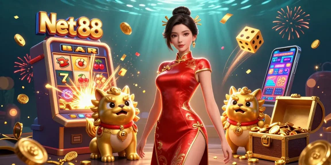 Engage in thrilling action at Net 88's vibrant casino with slot machines and exciting games.