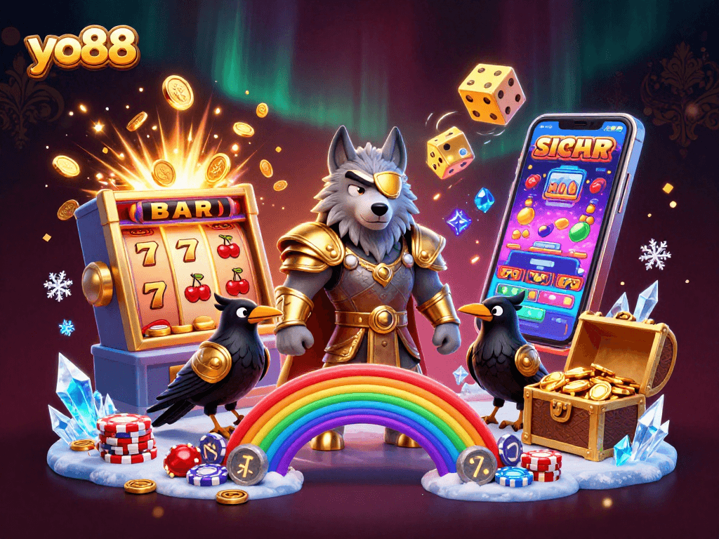Experience excitement with yo88’s jackpot adventure illustrated by Odin and his ravens.