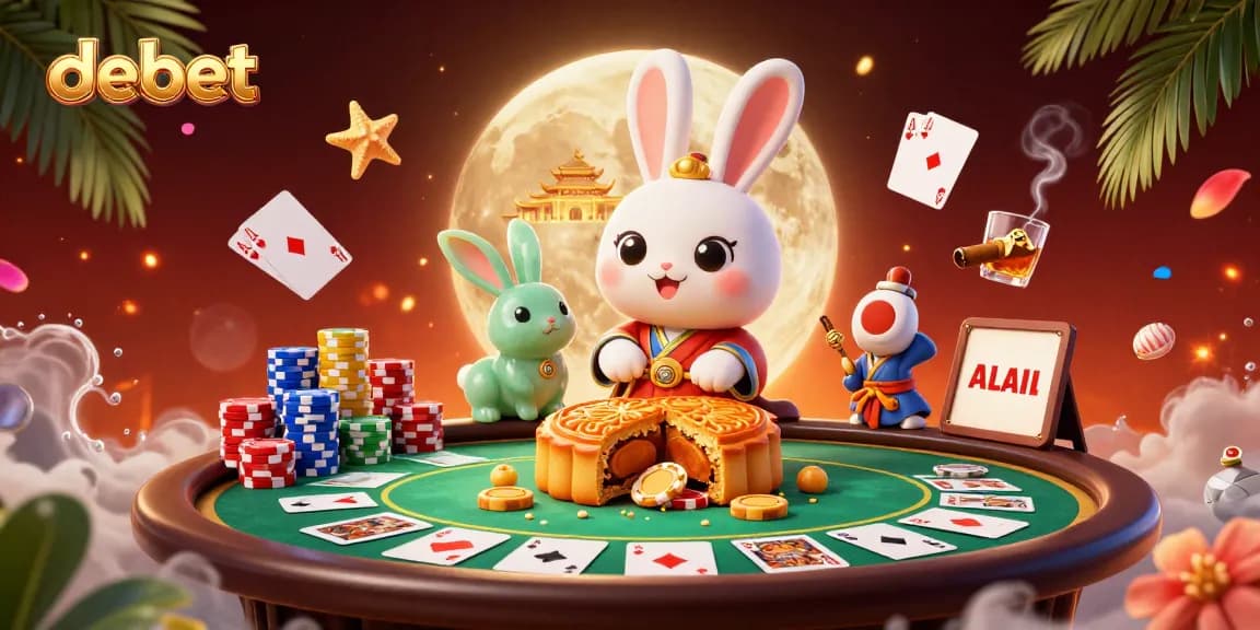 Experience the thrill of debet in this vibrant 3D casino illustration featuring poker chips and moonlit action.