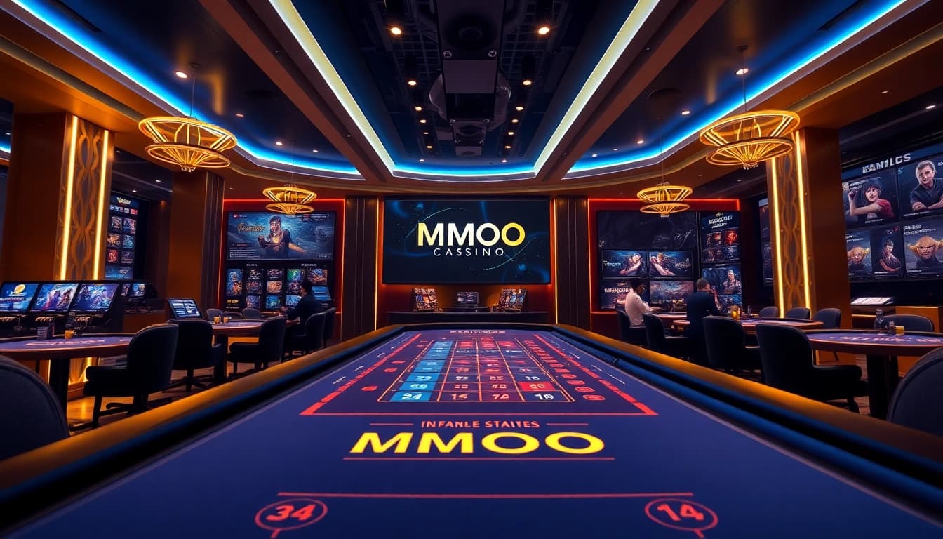 MMOO online casino showcasing luxurious gaming atmosphere with dealer interaction