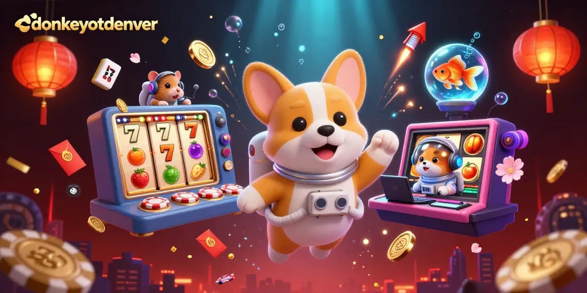 Experience winning at donkeyotdenver with a lively space casino scene featuring dynamic characters and elements.