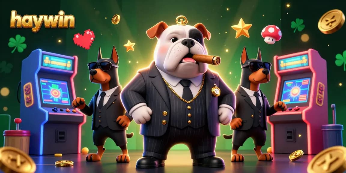 Play exciting games at haywin, featuring a stylish mafia theme and vibrant casino elements.
