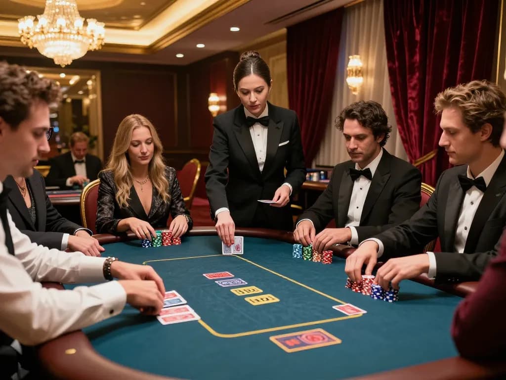 sc88 poker players enjoying an upscale casino game with dynamic interaction and tension