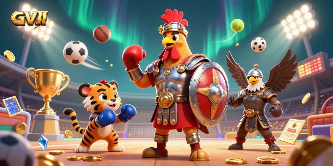Engage in dynamic betting with GVUI's lively gladiator rooster amidst thrilling casino games.