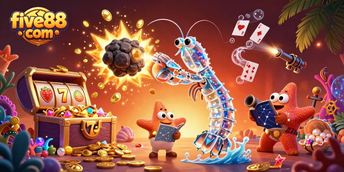 Experience excitement with five88 com as the colorful galactic shrimp battles for gems and treasures!
