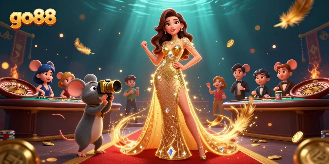 Place bets at the exciting go 88 casino, featuring vibrant characters and dynamic gaming elements.