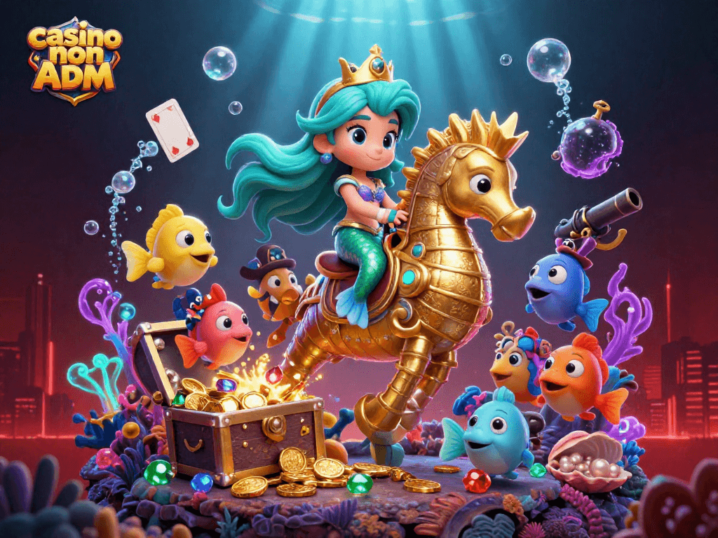 Gioca con il casino non ADM, lanciando monete dorate ed esplorando tesori sottomarini.