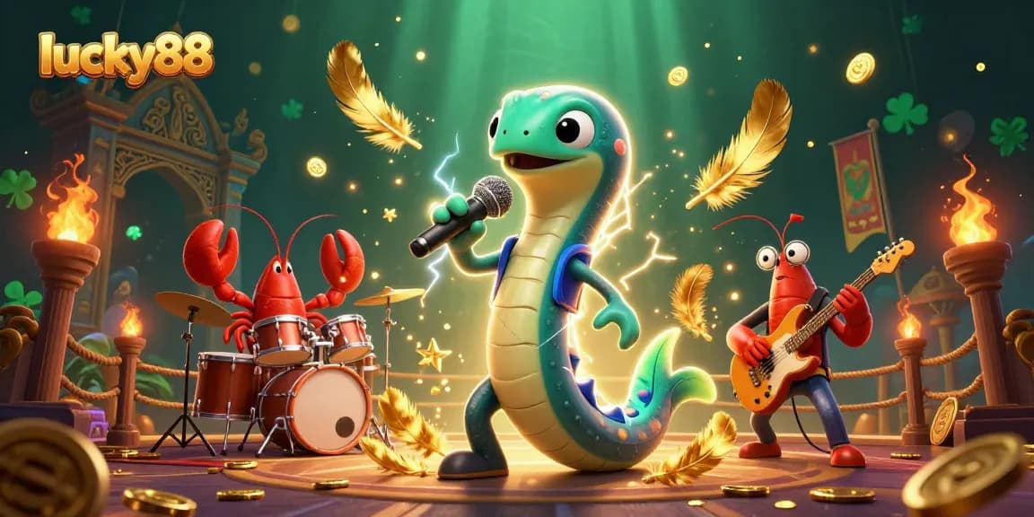 Engage with the lucky88 slot experience featuring dynamic underwater characters in a casino setting.