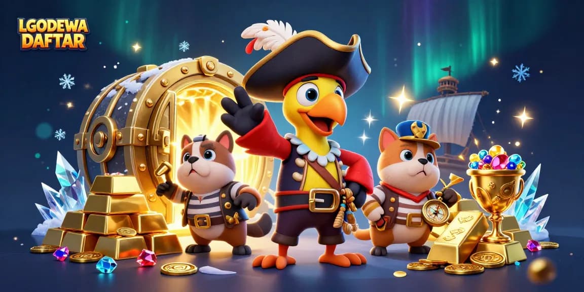 Engage with LGODEWA DAFTAR to experience 3D characters and rich casino elements in a dynamic gambling scene.