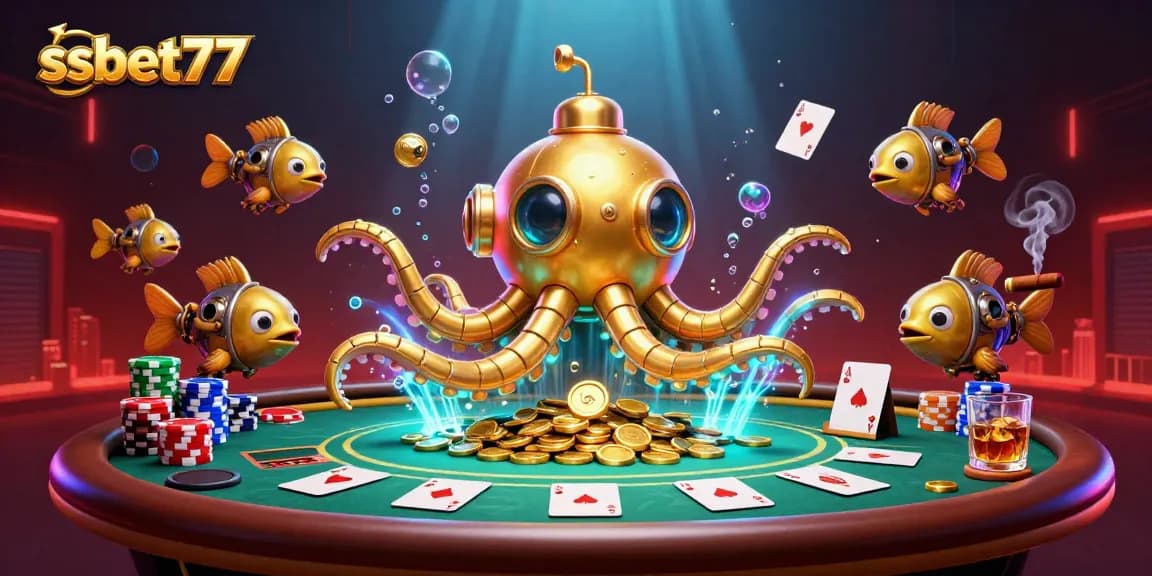 Win big at ssbet77 with exciting poker action, golden kraken submarine, and vibrant game atmosphere.
