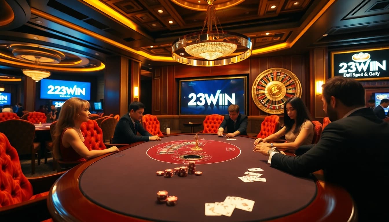 Experience the thrill of winning at 23WIN with vibrant poker games and exciting casino visuals.