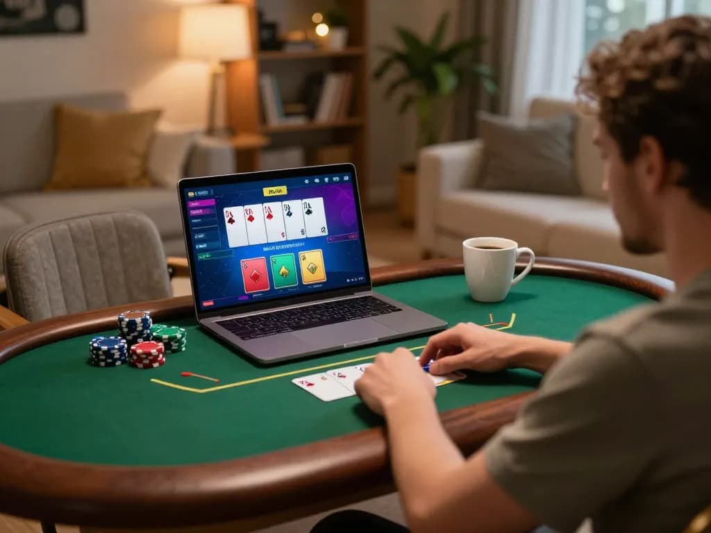 Engaging in an online poker game on SC88 platform with colorful interface