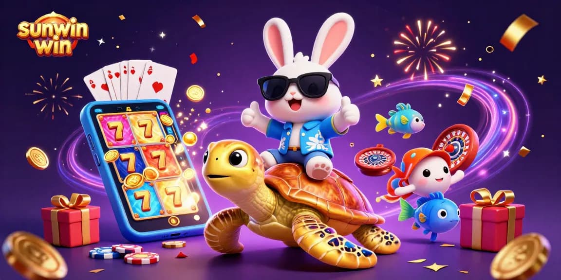 Experience thrilling fun with sunwin win in this dynamic casino vibe illustration