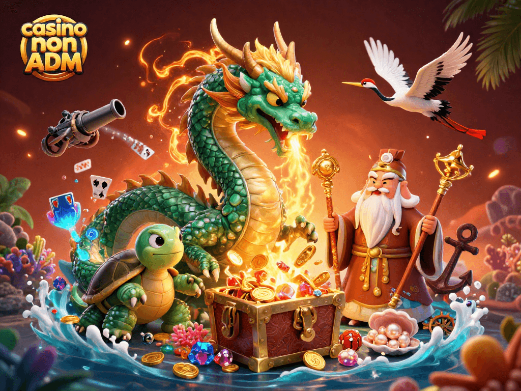 Gioca nei migliori casino non ADM con un drago di giada e giochi selvaggi in un'illustrazione dettagliata.