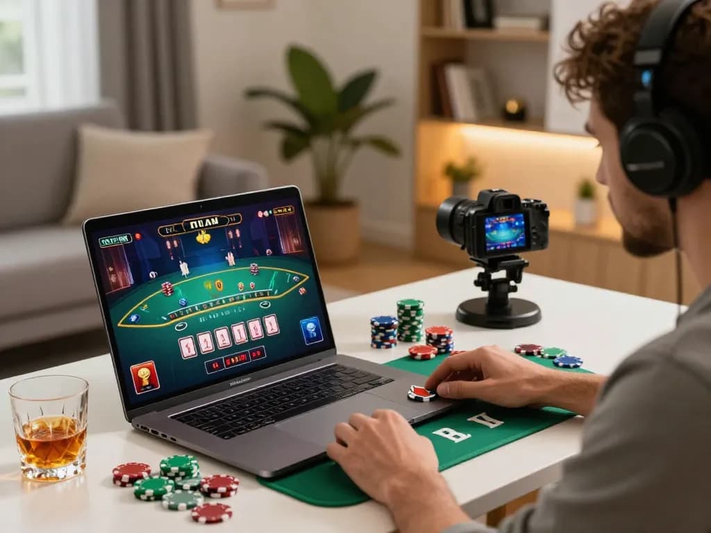 Engaging in a high-stakes blackjack game on xx88 from a cozy home setup