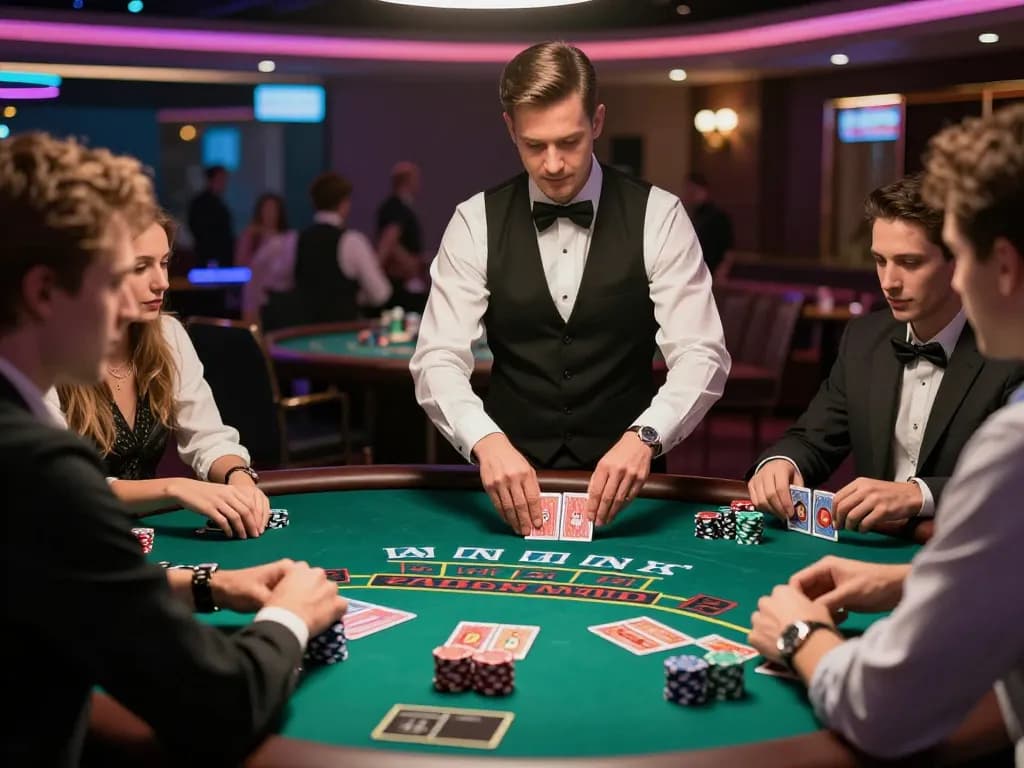 Engaged players at a baccarat table, showcasing the vibrant atmosphere of the Trang chủ TR88 casino experience.