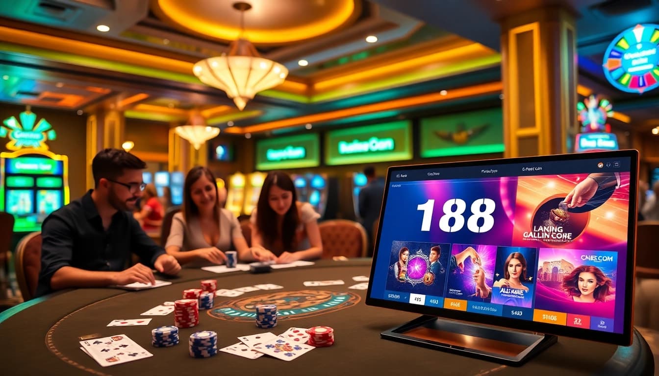 Experience the thrill of gaming with C168 COM in a vibrant, luxurious casino setting.
