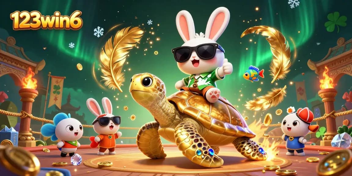 Experience thrilling gaming at 123win6 with the lucky rabbit and golden turtle bursting with casino excitement.