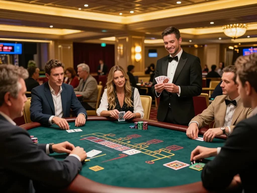 Players engaged in strategic gameplay at kong88 nesl live dealer blackjack table, showcasing excitement and decision-making dynamics.