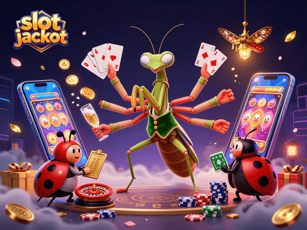 Experience the excitement of slot jackpot games with this vibrant 3D illustration showcasing dynamic casino action.
