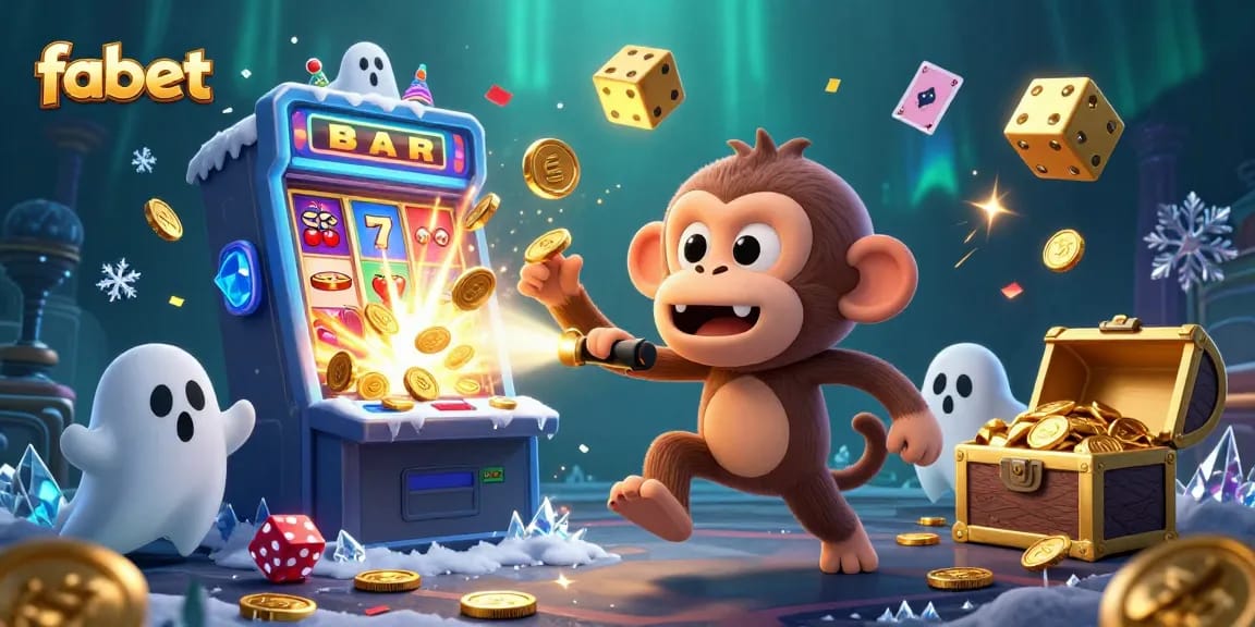 Experience the vibrant world of fabet as a mischievous monkey juggles golden casino treasures.