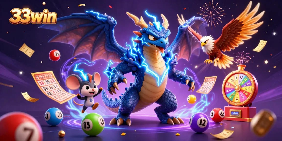 Experience winning excitement at 33win with vibrant lottery games and cheerful characters.