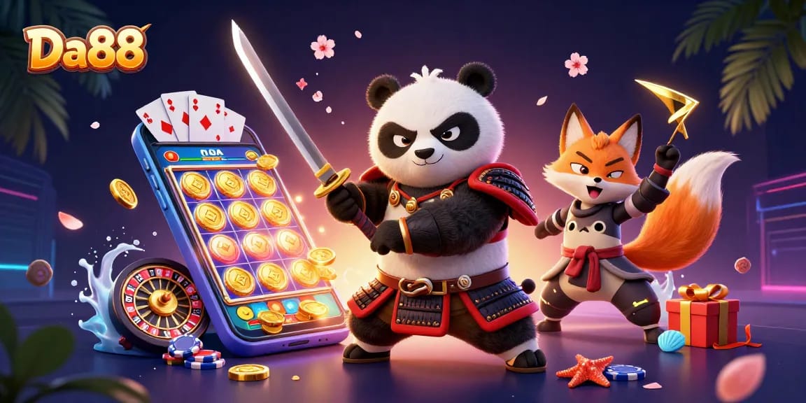 Engage with the thrilling world of Da88 slot gaming featuring dynamic characters and exciting game elements.