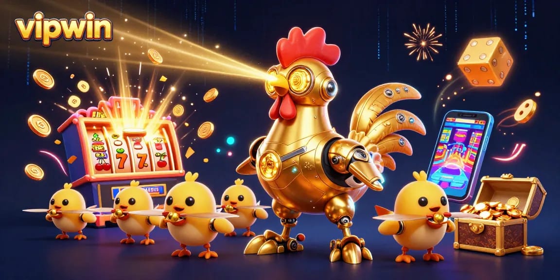 Experience excitement at vipwin with a thrilling slot explosion and vibrant casino elements.