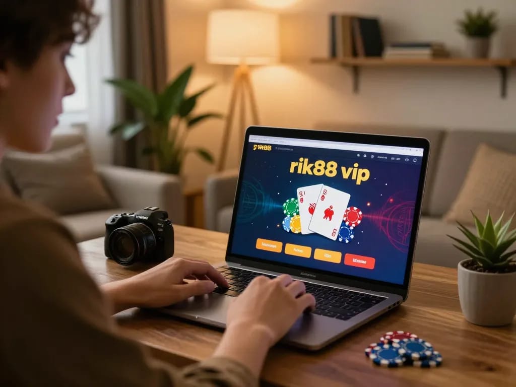 Engaging with rik88 vip gaming interface at home for responsible gambling.