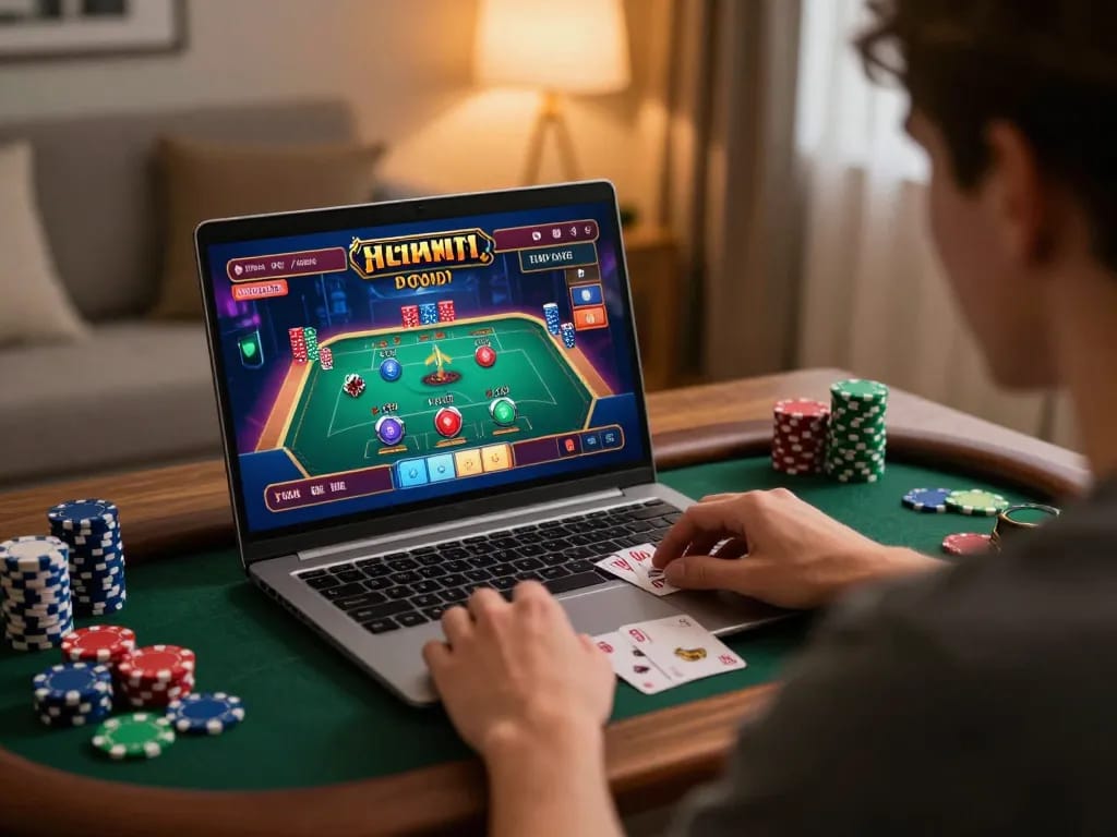 Player engaging in a live dealer game on B52CLUB showcasing cards and chips.