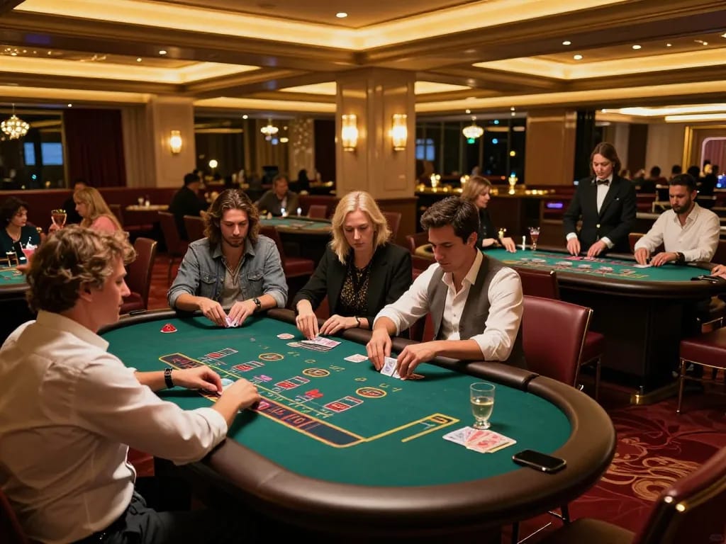 Players engaging in blackjack at SC 88 casino with professional dealer managing the game.