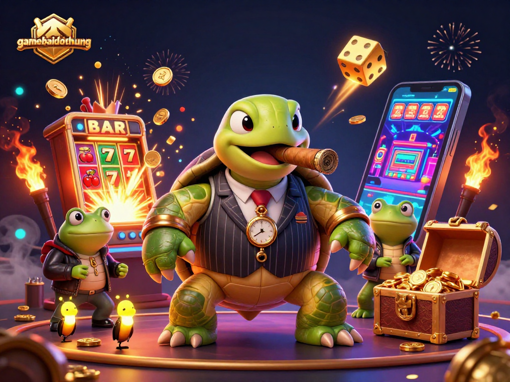 Experience thrilling gameplay with gamebaidoithuong's vibrant casino illustration showcasing dynamic characters and rich game elements.