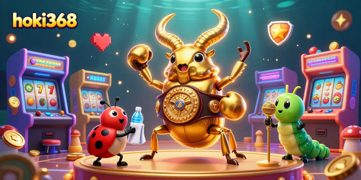 Experience the excitement of hoki368 with a vibrant gaming showdown featuring a golden stag beetle champion.