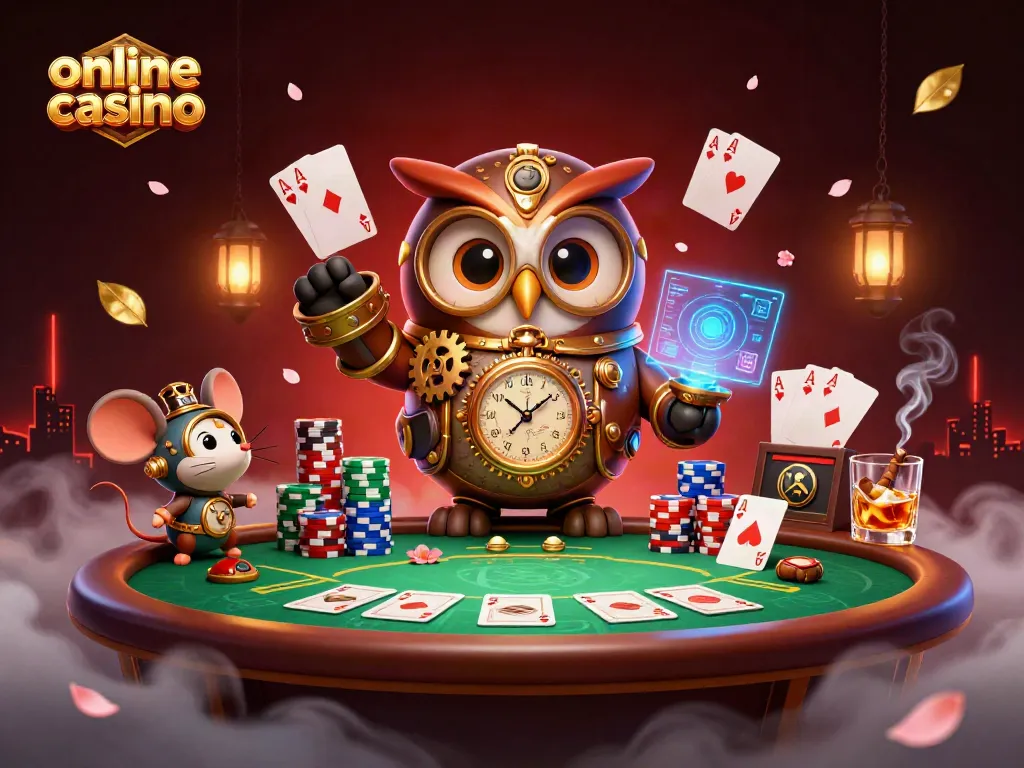 Juega en un emocionante casino online mientras disfrutas de una ilustración 3D vibrante.
